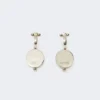 Boucles d’oreilles hémisphériques en métal, argent Boucles d’oreilles hémisphériques en métal, argent