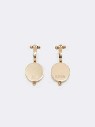 Boucles d&rsquo;oreilles hémisphériques en métal, dorées