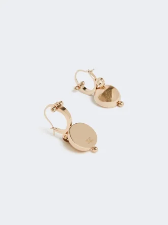 Boucles d&rsquo;oreilles hémisphériques en métal, dorées