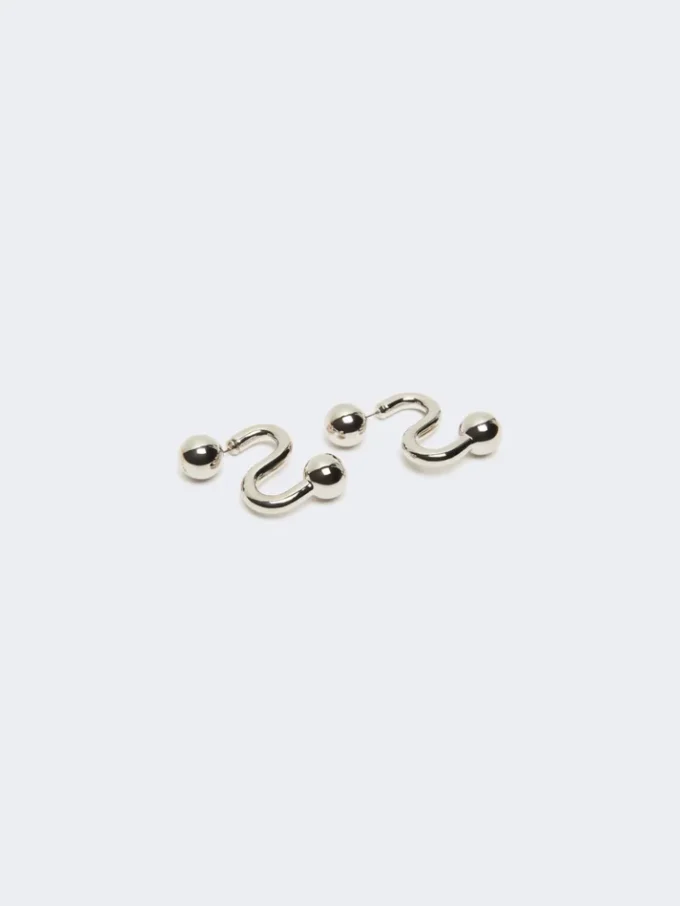 Boucles d’oreilles métalliques, argent Boucles d’oreilles métalliques, argent
