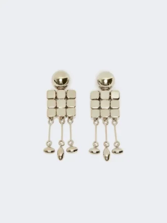 Boucles d’oreilles pendantes métalliques, argent Boucles d’oreilles pendantes métalliques, argent