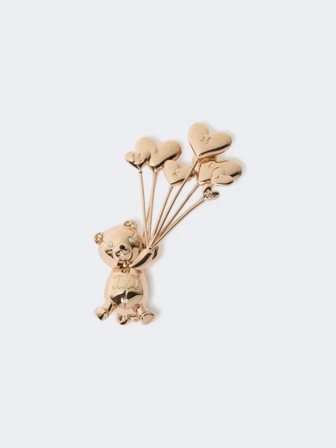 Broche en métal avec strass,