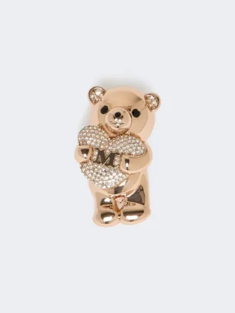 Broche en métal avec strass, rose antique