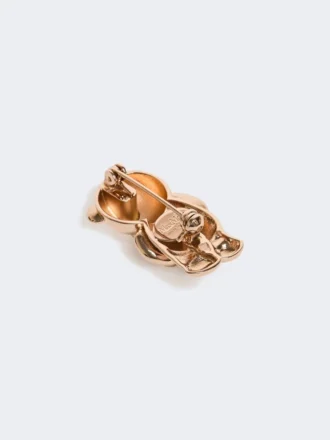 Broche en métal avec strass, rose antique