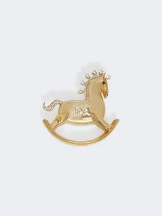 Broche en métal avec strass, rouge