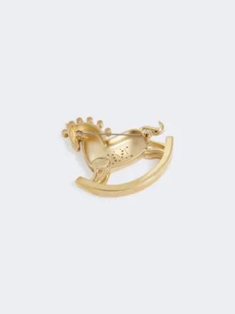 Broche en métal avec strass, rouge