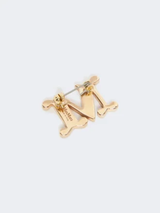 Broche monogramme ornée de cristaux, blanc optique