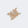 Broche monogramme ornée de cristaux, blanc optique Broche monogramme ornée de cristaux, blanc optique