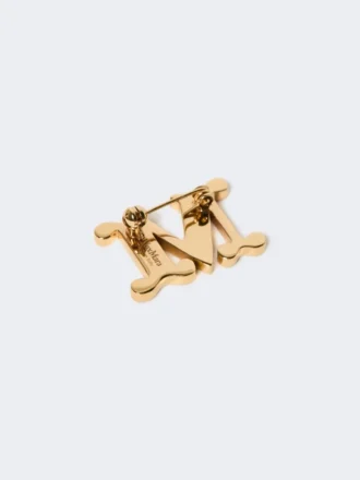 Broche monogramme ornée de cristaux, rouge