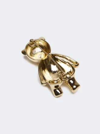 Broche Teddy Bear en métal, blanche