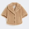 Cape ample en tissu teddy d’alpaga et de cachemire, beige Cape ample en tissu teddy d’alpaga et de cachemire, beige