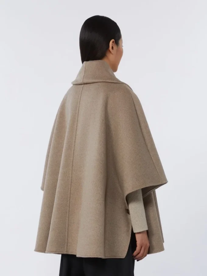 Cape en cachemire avec détail écharpe, brun bronze fauve Cape en cachemire avec détail écharpe, brun bronze fauve