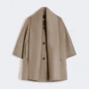 Cape en cachemire avec détail écharpe, brun bronze fauve Cape en cachemire avec détail écharpe, brun bronze fauve