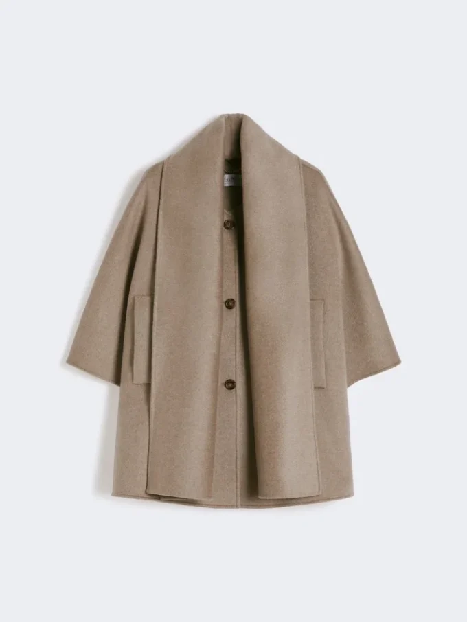 Cape en cachemire avec détail écharpe, brun bronze fauve Cape en cachemire avec détail écharpe, brun bronze fauve