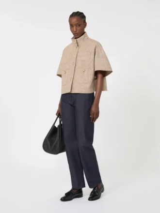 Cape en coton à motifs, couleur tabac
