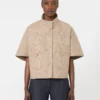 Cape en coton à motifs, couleur tabac Cape en coton à motifs, couleur tabac