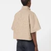 Cape en coton à motifs, couleur tabac Cape en coton à motifs, couleur tabac