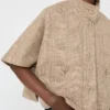 Cape en coton à motifs, couleur tabac Cape en coton à motifs, couleur tabac