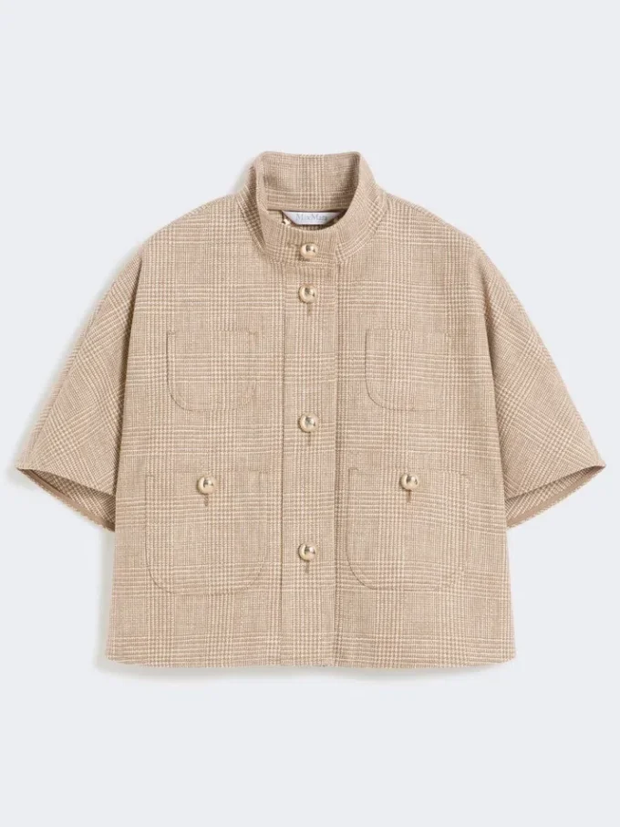Cape en coton à motifs, couleur tabac Cape en coton à motifs, couleur tabac