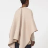 Cape en laine et cachemire avec ceinture, couleur sable