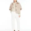 Cape en tissu teddy d’alpaga et de laine, beige Cape en tissu teddy d’alpaga et de laine, beige