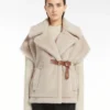 Cape en tissu teddy d’alpaga et de laine, beige Cape en tissu teddy d’alpaga et de laine, beige