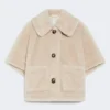 Cape en tissu teddy d’alpaga et de laine, beige Cape en tissu teddy d’alpaga et de laine, beige