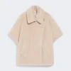 Cape en tissu teddy d’alpaga et de laine, beige Cape en tissu teddy d’alpaga et de laine, beige