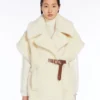 Cape en tissu teddy d’alpaga et de laine, blanc optique Cape en tissu teddy d’alpaga et de laine, blanc optique