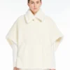 Cape en tissu teddy d’alpaga et de laine, blanc optique Cape en tissu teddy d’alpaga et de laine, blanc optique
