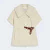 Cape en tissu teddy d’alpaga et de laine, blanc optique Cape en tissu teddy d’alpaga et de laine, blanc optique