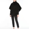 Cape en tissu teddy d’alpaga et de laine, noir Cape en tissu teddy d’alpaga et de laine, noir
