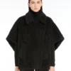 Cape en tissu teddy d’alpaga et de laine, noir Cape en tissu teddy d’alpaga et de laine, noir