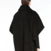 Cape en tissu teddy d’alpaga et de laine, noir Cape en tissu teddy d’alpaga et de laine, noir