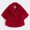 Cape en tissu teddy d’alpaga et de laine, rouge Cape en tissu teddy d’alpaga et de laine, rouge