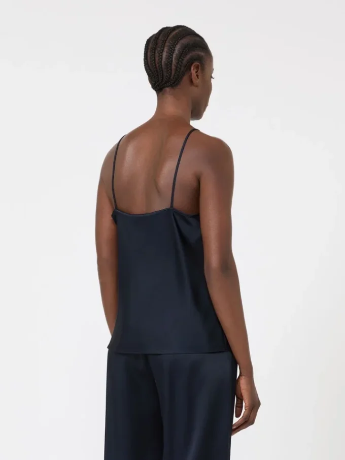 Caraco en satin envers, bleu nuit