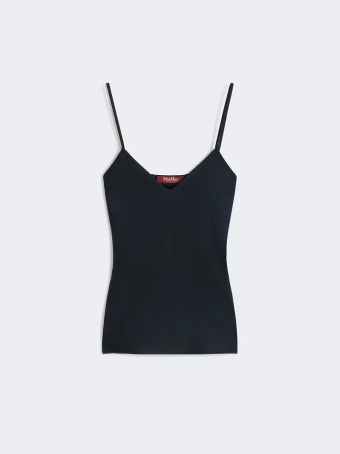 Caraco en satin envers, bleu nuit