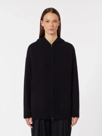 Cardigan à capuche en cachemire, bleu outremer