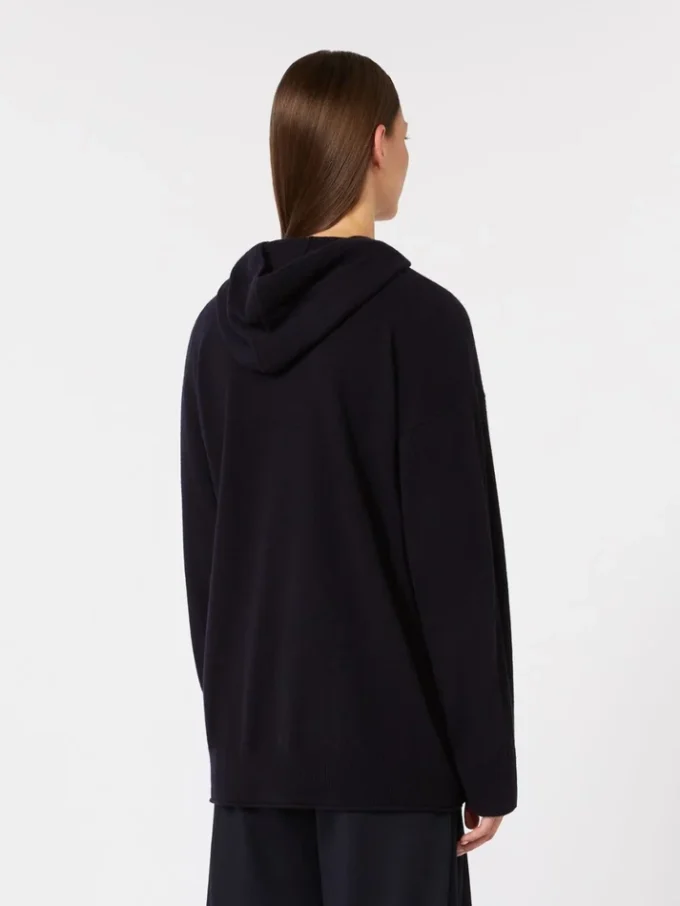 Cardigan à capuche en cachemire, bleu outremer