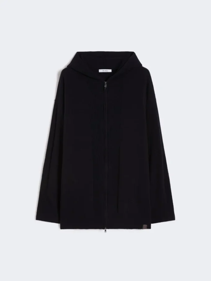 Cardigan à capuche en cachemire, bleu outremer