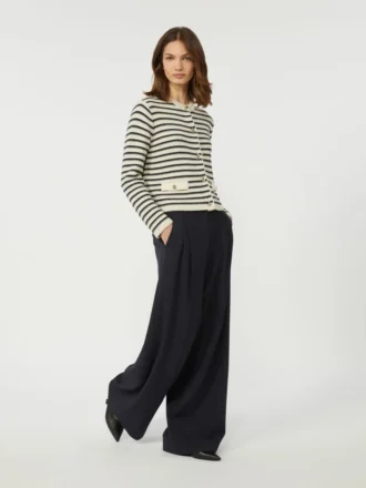 Cardigan court en coton, bleu marine