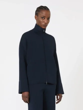 Cardigan en crêpe de viscose, bleu outremer
