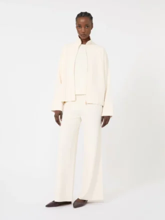 Cardigan en crêpe de viscose, ivoire