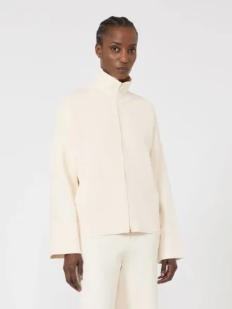 Cardigan en crêpe de viscose, ivoire