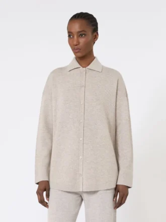 Cardigan en laine et cachemire, beige