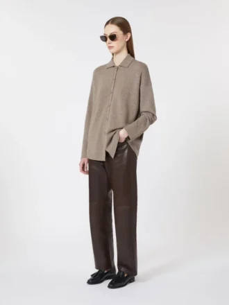 Cardigan en laine et cachemire, couleur tourterelle