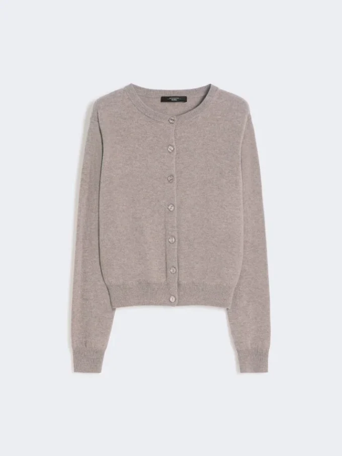 Cardigan en laine et cachemire, couleur tourterelle Cardigan en laine et cachemire, couleur tourterelle