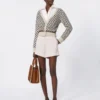 Cardigan en laine et cachemire à motifs, beige Cardigan en laine et cachemire à motifs, beige