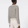 Cardigan en laine et cachemire à motifs, beige Cardigan en laine et cachemire à motifs, beige