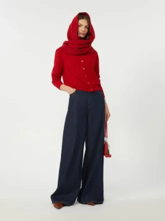 Cardigan en laine et cachemire, rouge